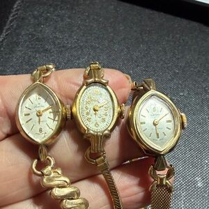 3 Vintage Gold Filled Women's Watches Running (2)